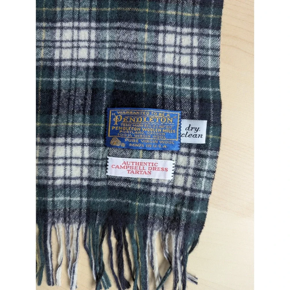 Vintage Pendleton Authentic Campbell Dress Tartan Wool Made in USA Classic Scarf